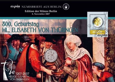 Numisblatt der PIN Mail „Heilige Elisabeth”