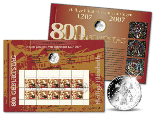 Numisblatt der Deutschen Post AG zum 800. Geburtstag Hl. Elisabeth