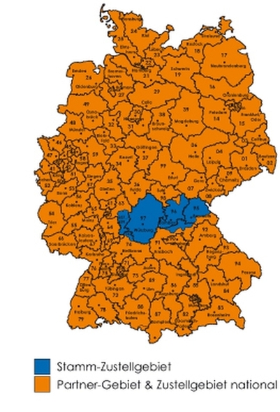 Main-PostLogistik Verbreitungsgebiet