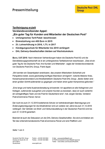 Post-Pressemitteilung Seite 1