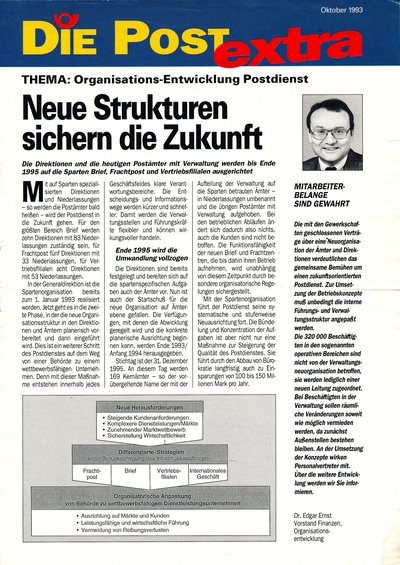 Organisation ab 1995 - Info „Die Post extra”