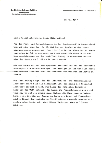 MA-Brief vom Mai 1989