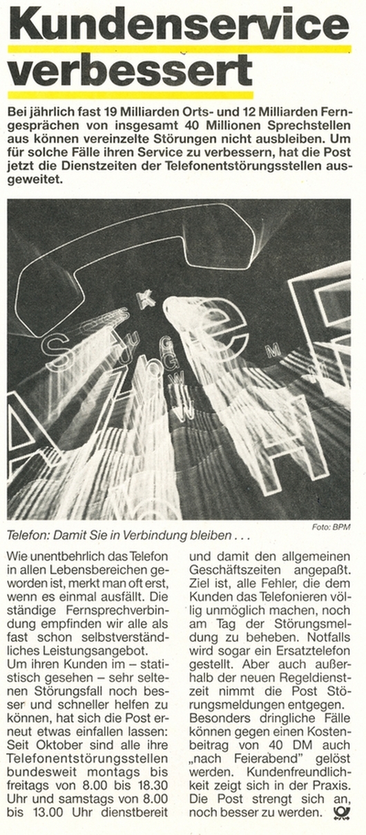 aus Zeitung für Postkunden 3/1988