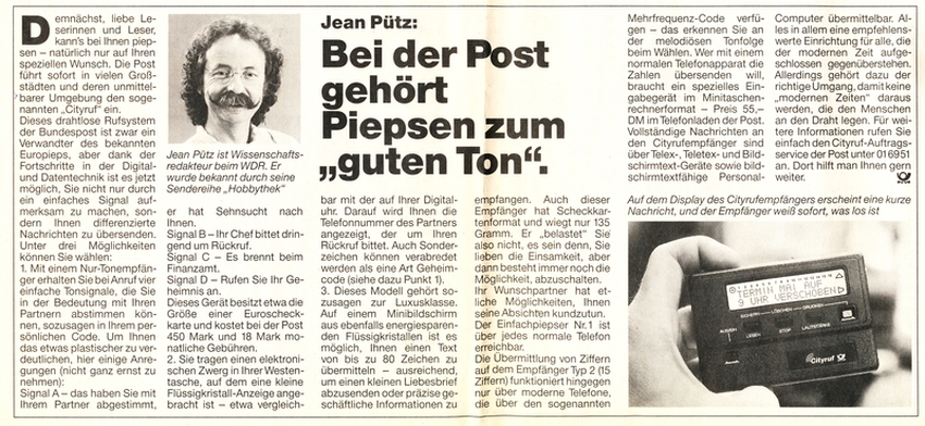 aus Zeitung für Postkunden 1/1989